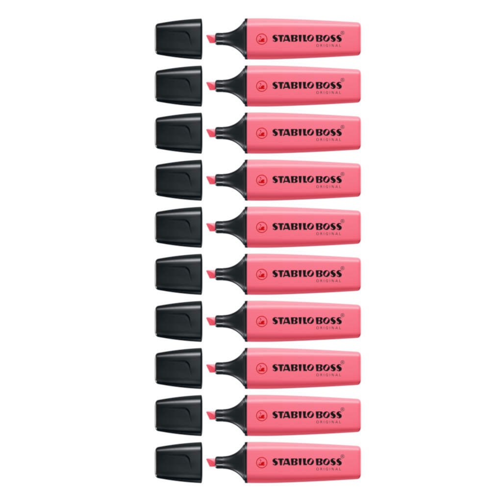 10pcs Stabilo Boss Original Highlighter - Pastel Colour - Cherry Blossom Pink