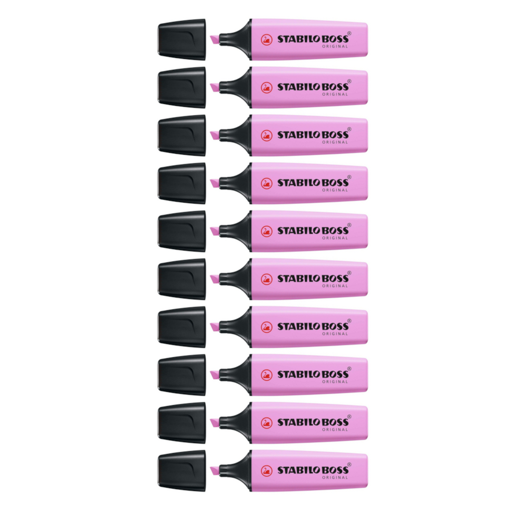 10pcs Stabilo Boss Original Highlighter - Pastel Colour - Frozen Fuchsia