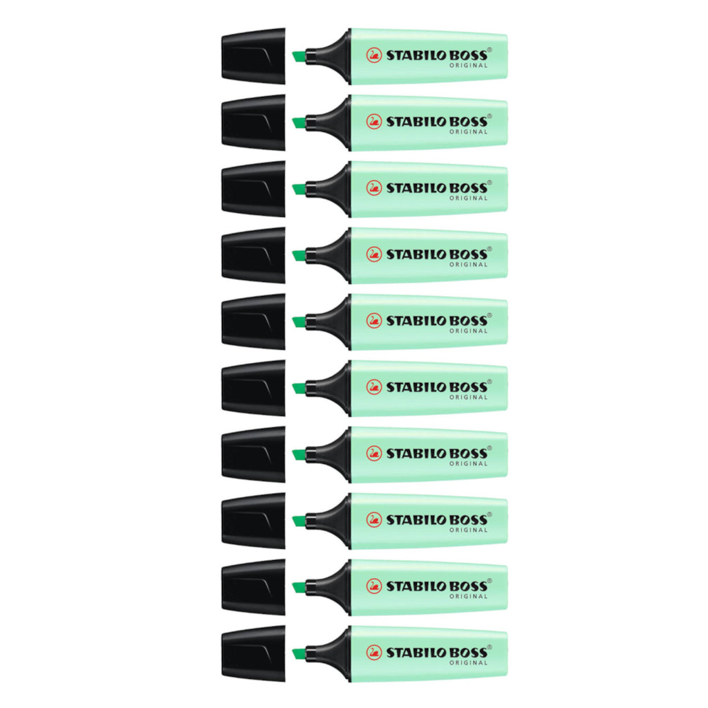 10pcs Stabilo Boss Original Highlighter - Pastel Colour - Hint of Mint