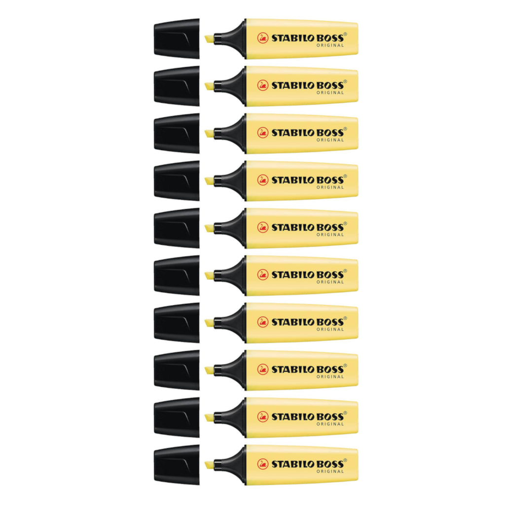 10pcs Stabilo Boss Original Highlighter - Pastel Colour - Mily Yellow