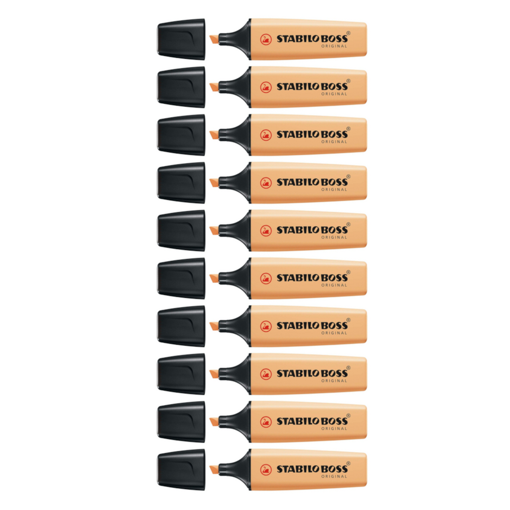 10pcs Stabilo Boss Original Highlighter - Pastel Colour - Pale Orange