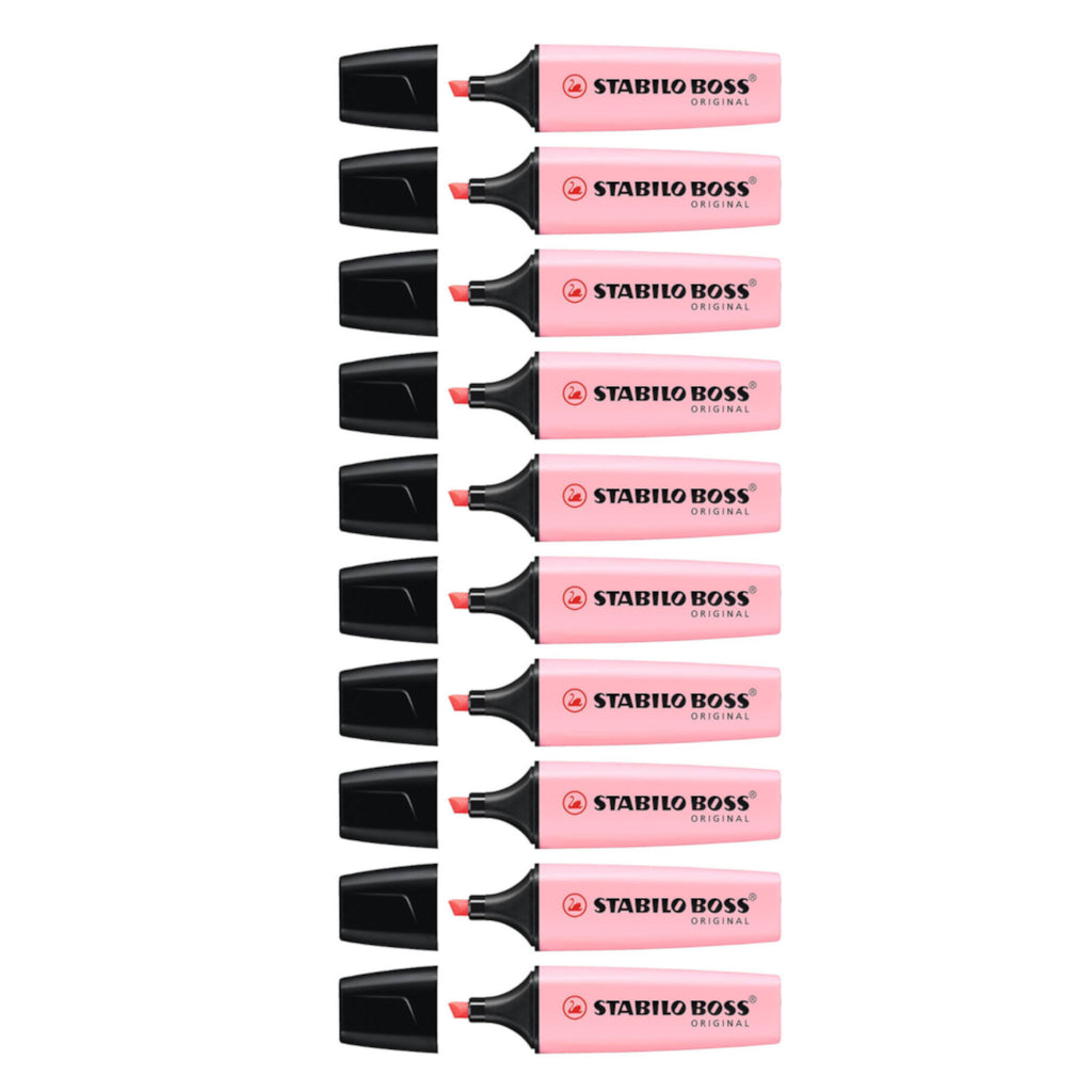 10pcs Stabilo Boss Original Highlighter - Pastel Colour - Pastel Pink