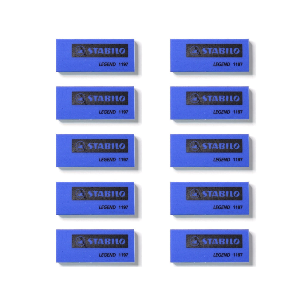 10pcs of Stabilo Legend 1197 Colourful Eraser - Blue