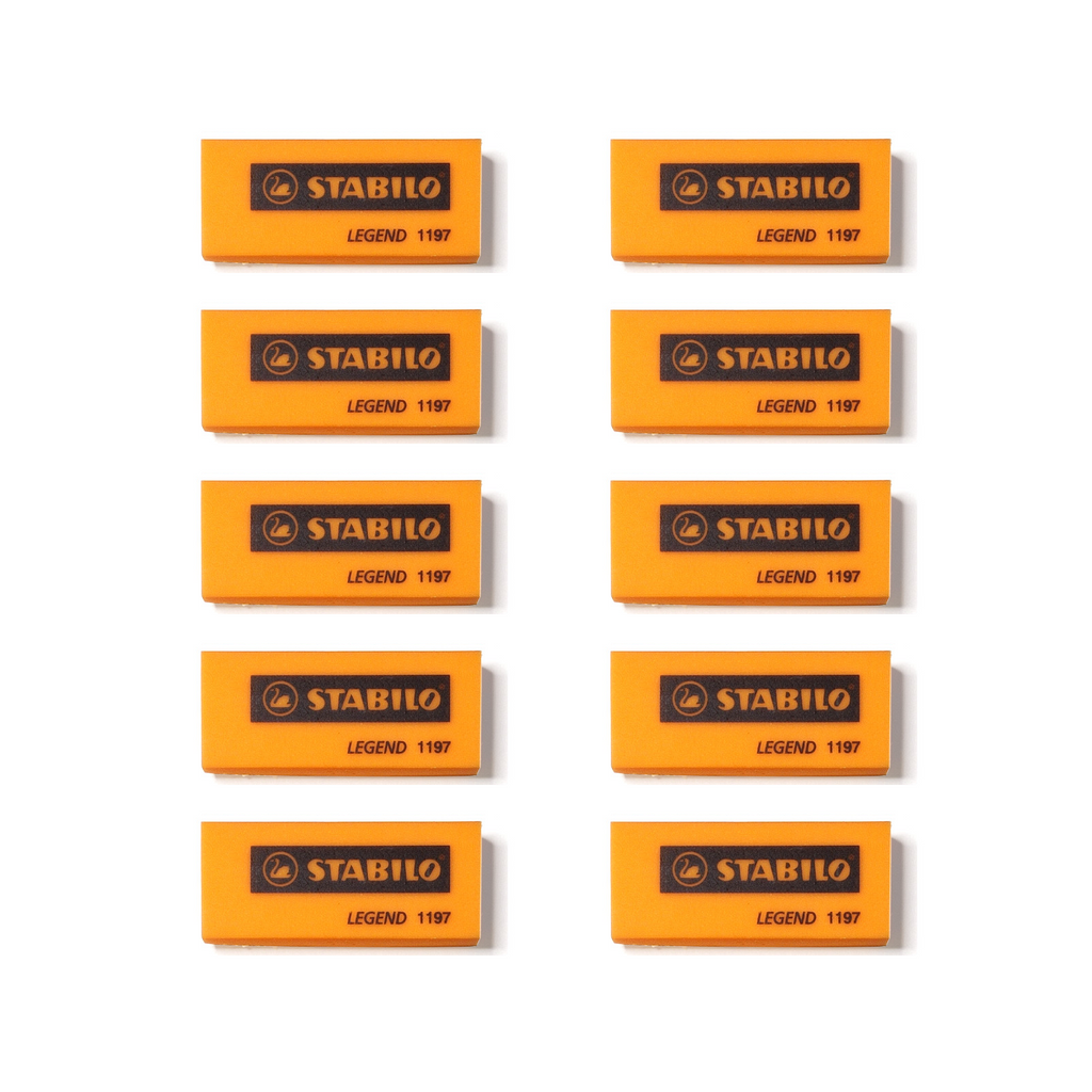 10pcs of Stabilo Legend 1197 Colourful Eraser - Orange