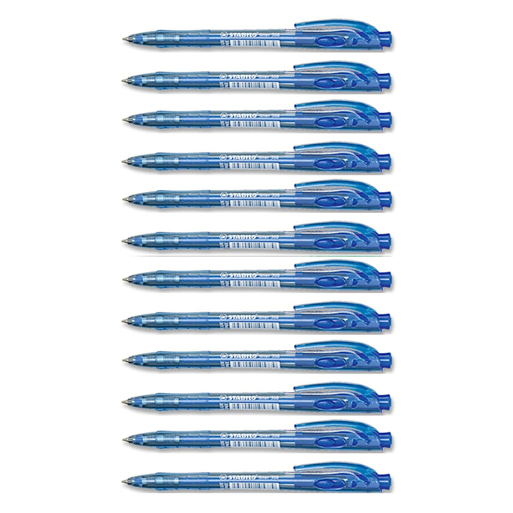 12pcs Stabilo Liner 308F Ballpoint Pen Fine - Blue