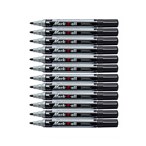 12pcs Stabilo Mark-4-All Permanent Marker - Bullet Tip - Black