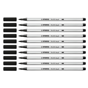 10pcs Stabilo Pen 68 Brush Pens - Black