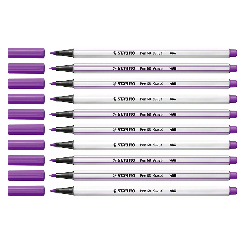 10pcs Stabilo Pen 68 Brush Pens - Lilac