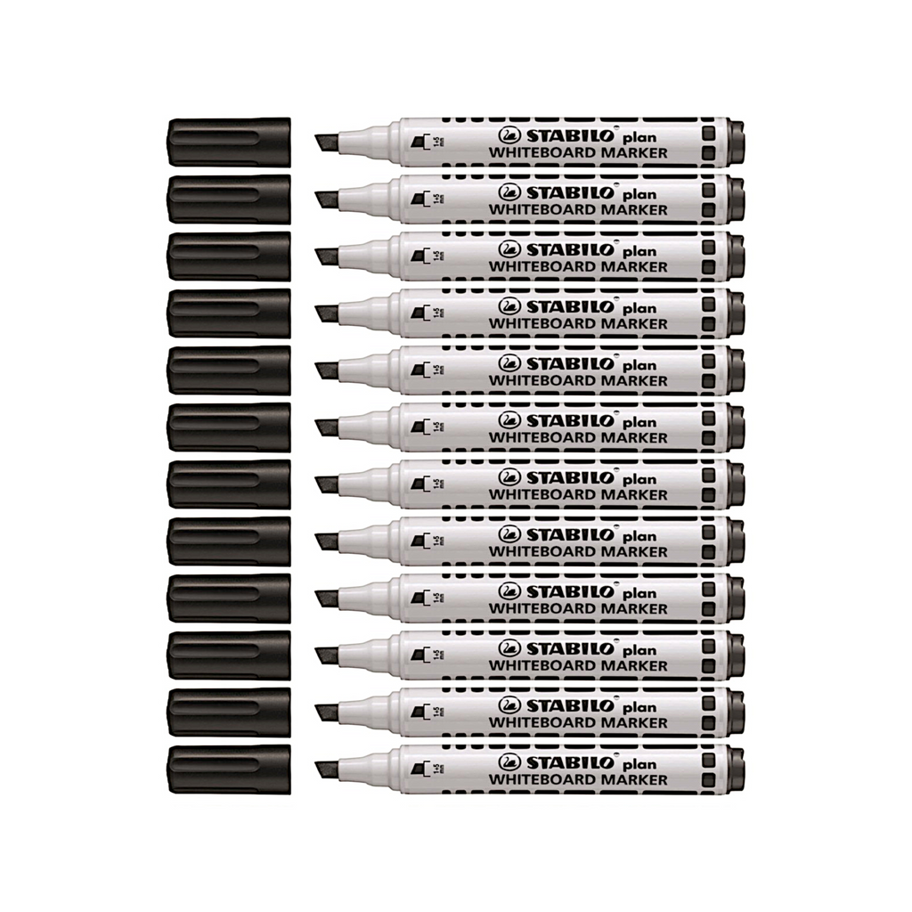 12pcs Stabilo Plan Whiteboard Marker - Chisel Tip