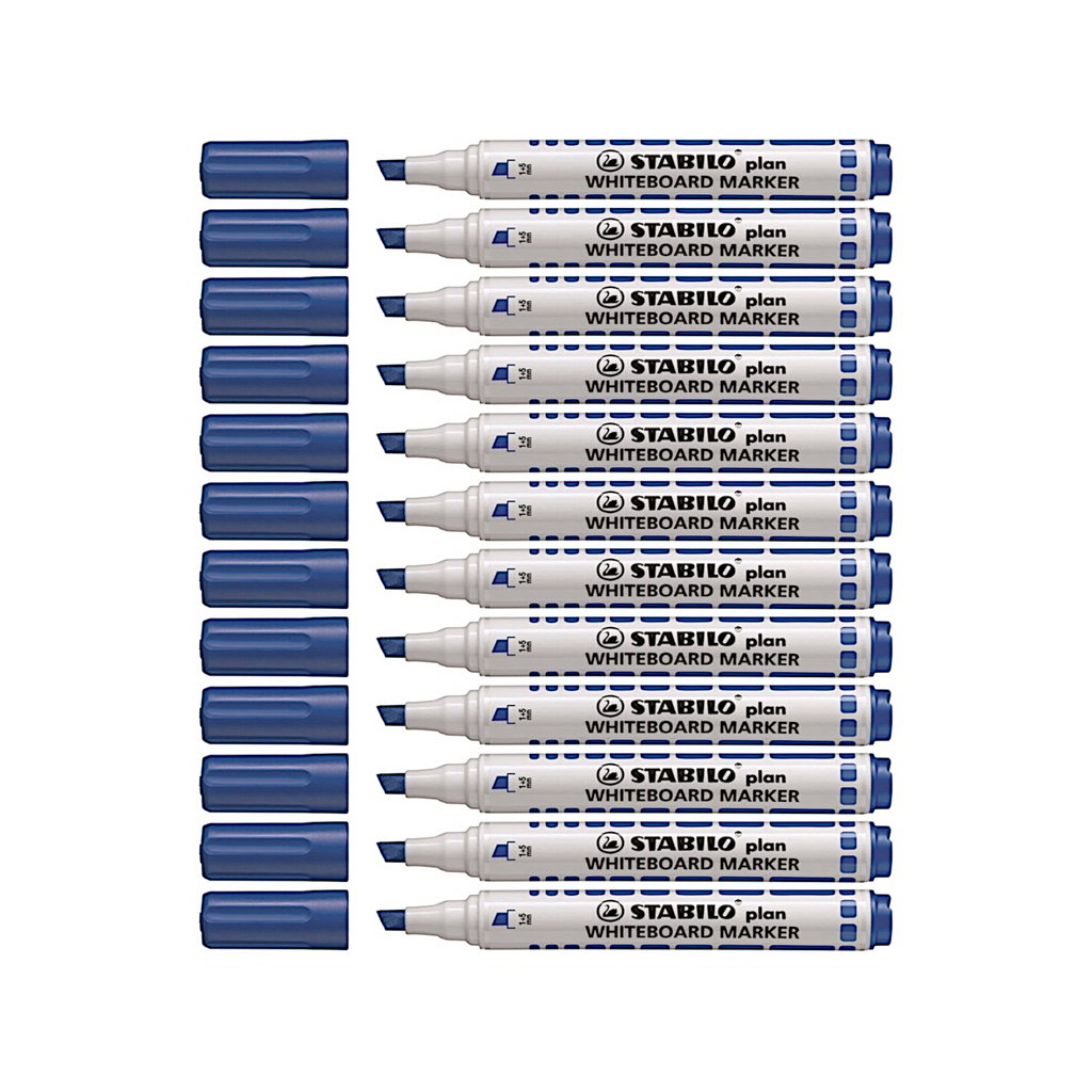 12pcs Stabilo Plan Whiteboard Marker - Chisel Tip
