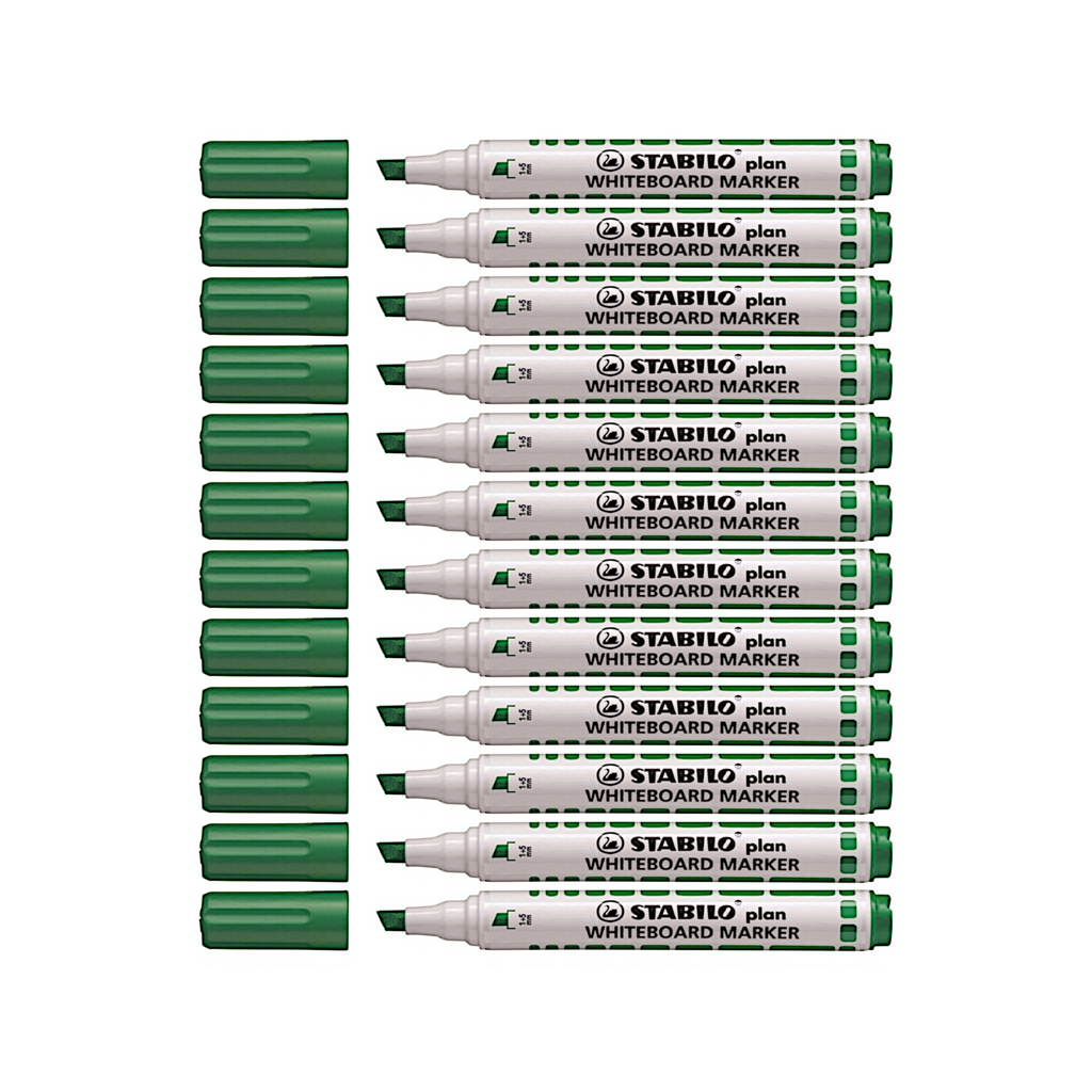 12pcs Stabilo Plan Whiteboard Marker - Chisel Tip