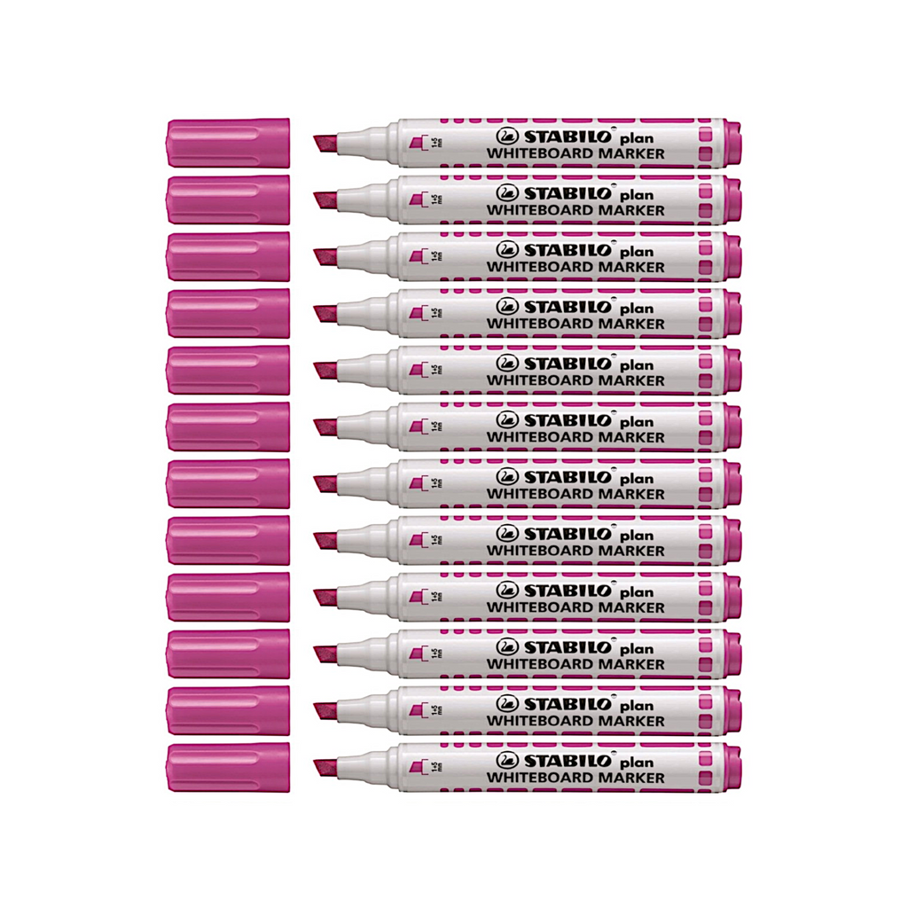 12pcs Stabilo Plan Whiteboard Marker - Chisel Tip