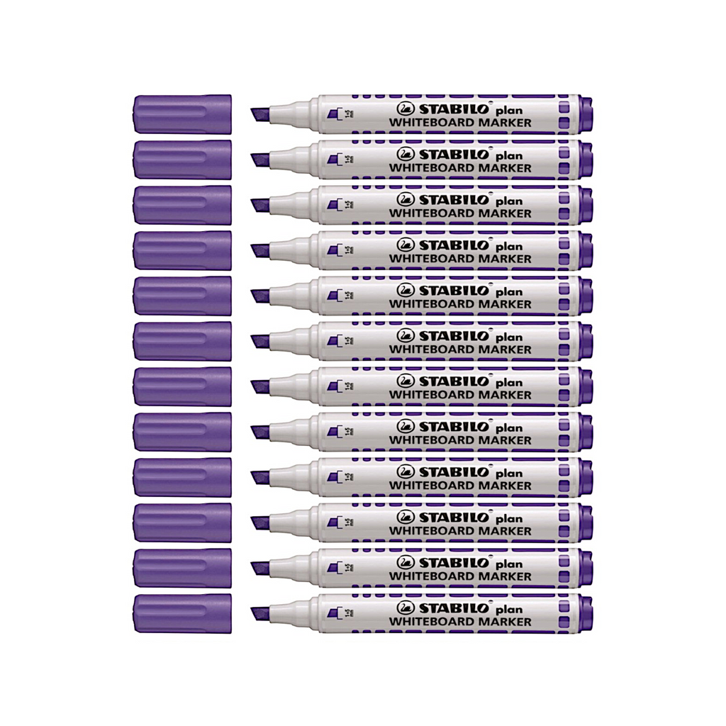 12pcs Stabilo Plan Whiteboard Marker - Chisel Tip