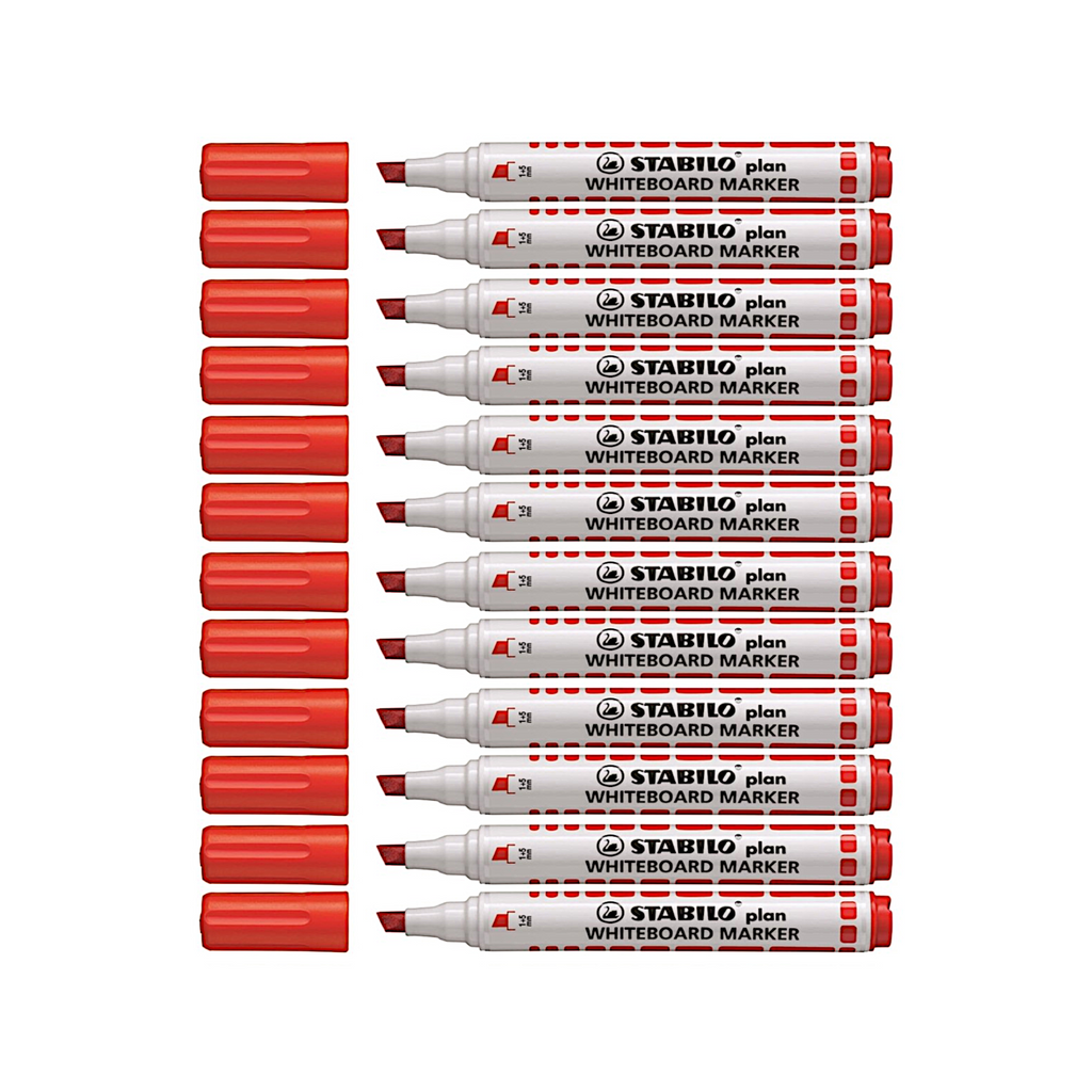 12pcs Stabilo Plan Whiteboard Marker - Chisel Tip