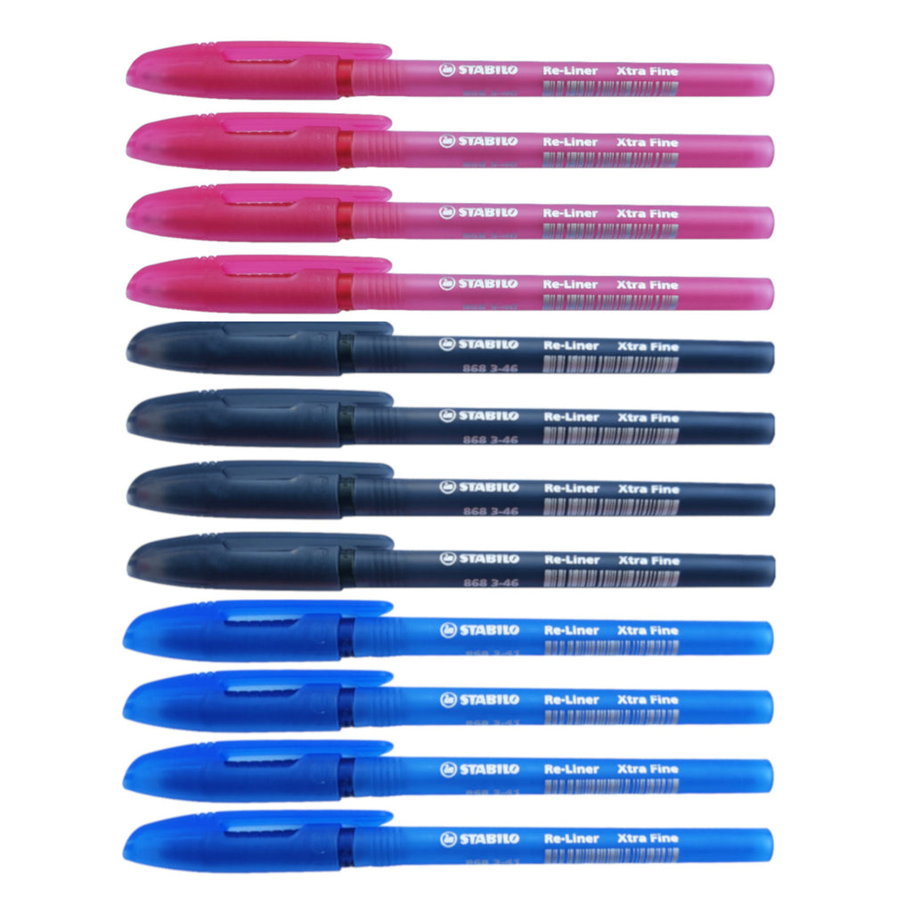 12pcs Stabilo Re-liner 868 0.5mm Semi Gel Ink Pen