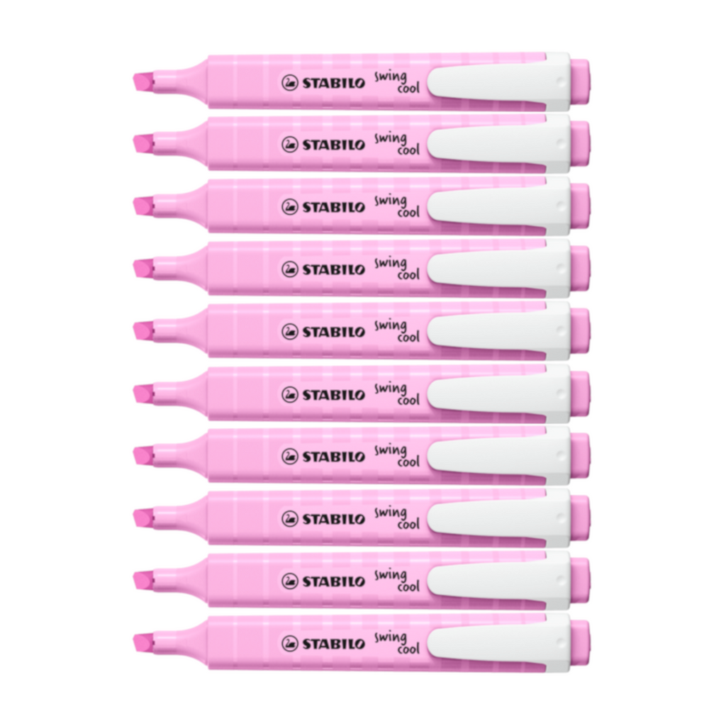 10pcs Stabilo Schwan Swing Cool Pocket Highlighter - Pastel Colour - Frozen Fuchsia