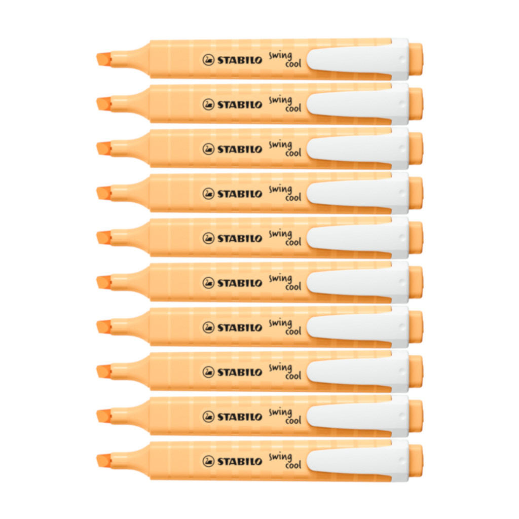 10pcs Stabilo Schwan Swing Cool Pocket Highlighter - Pastel Colour - Pale Orange