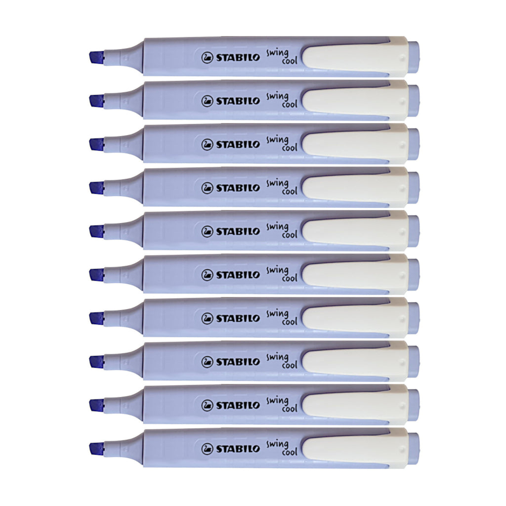 10pcs Stabilo Schwan Swing Cool Pocket Highlighter - Pastel Colour - Cloudy Blue