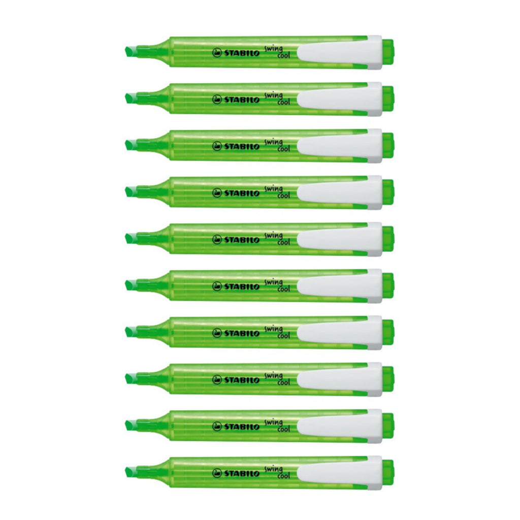 10pcs Stabilo Schwan Swing Cool Pocket Highlighter - Green