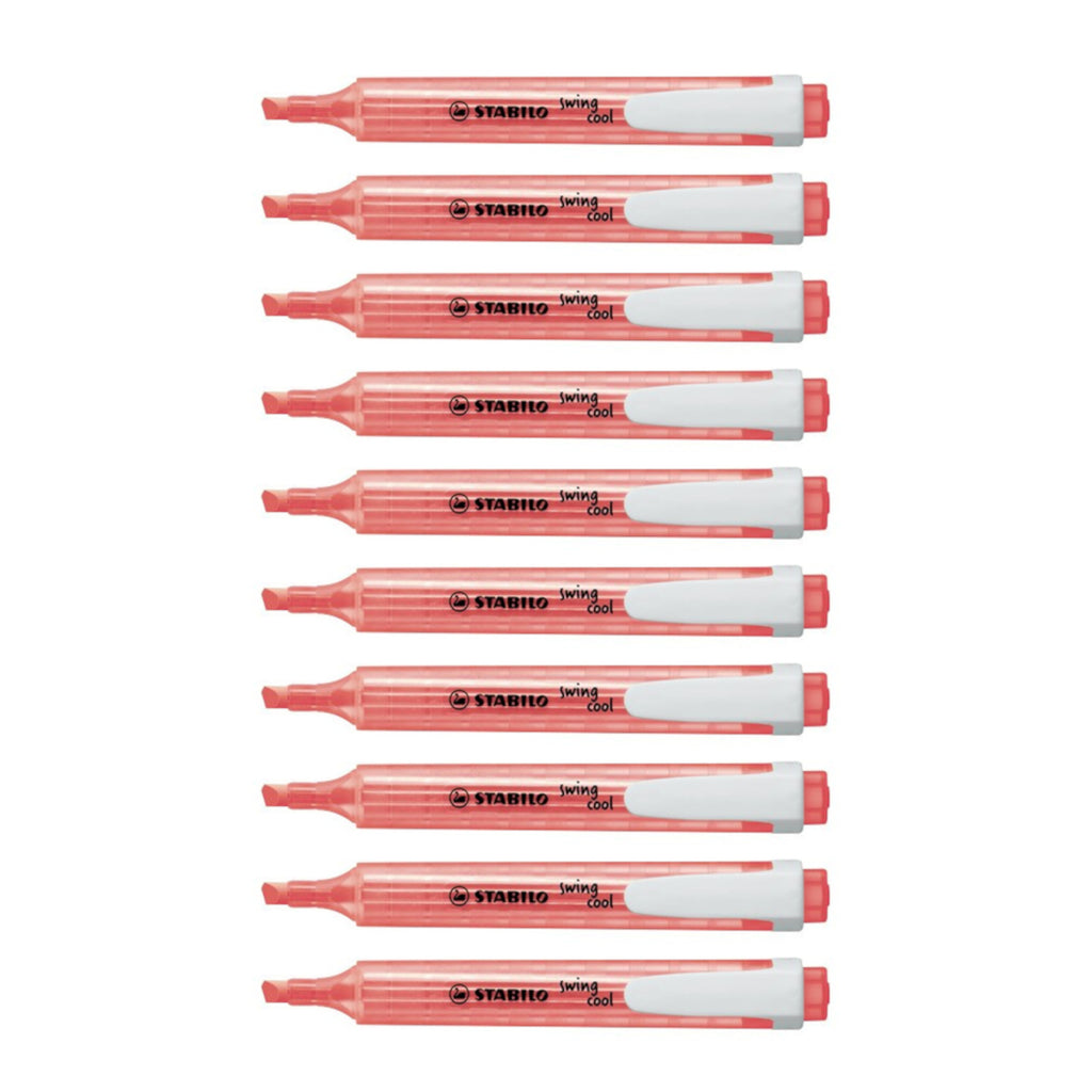 10pcs Stabilo Schwan Swing Cool Pocket Highlighter - Red