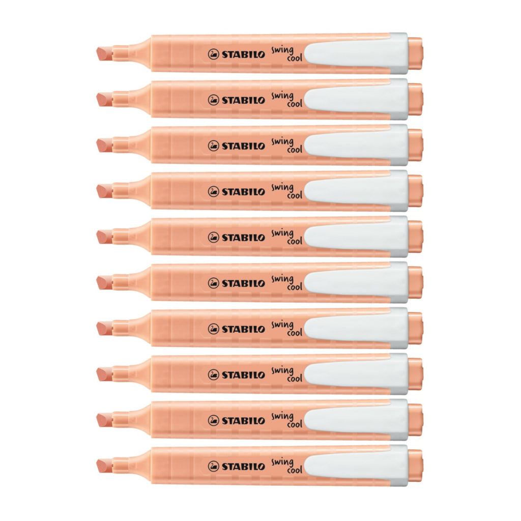 10pcs Stabilo Schwan Swing Cool Pocket Highlighter - Pastel Colour - Creamy peach