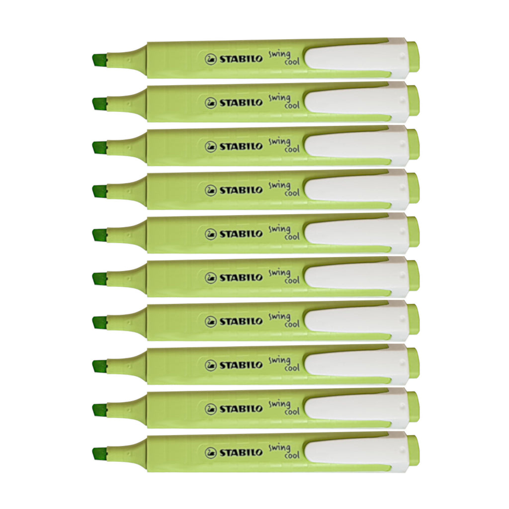 10pcs Stabilo Schwan Swing Cool Pocket Highlighter - Pastel Colour - Dash of Lime