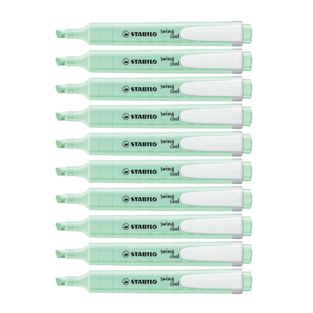 10pcs Stabilo Schwan Swing Cool Pocket Highlighter - Pastel Colour - Hint of Mint