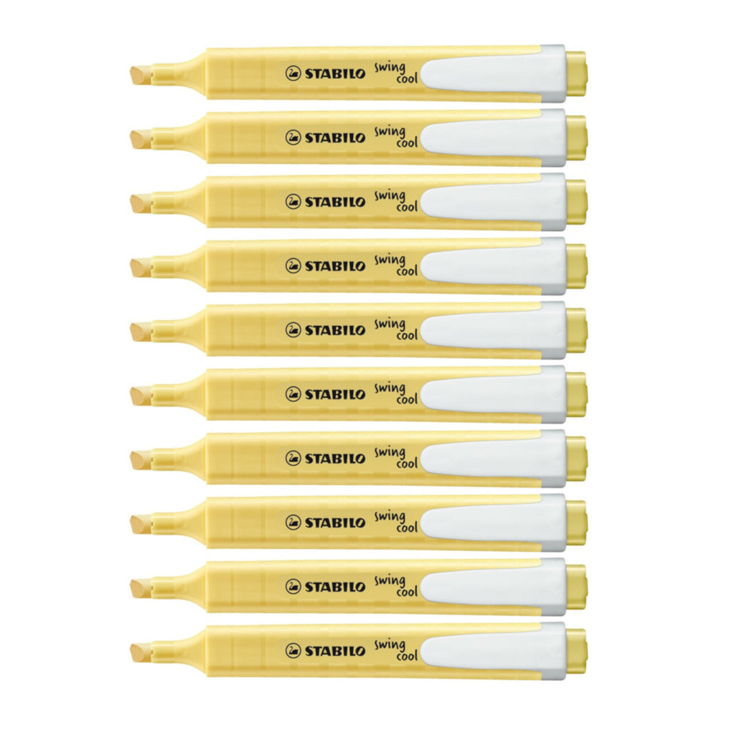 10pcs Stabilo Schwan Swing Cool Pocket Highlighter - Pastel Colour - Milky Yellow