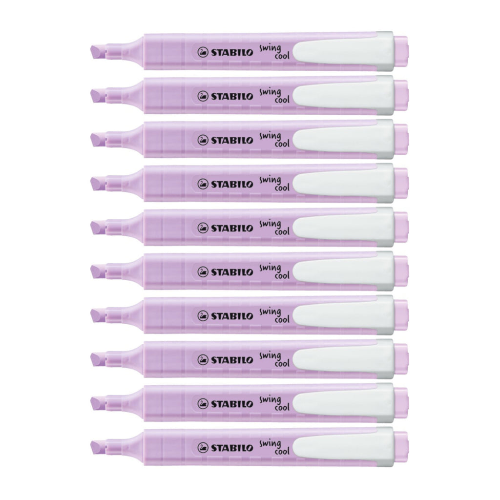 10pcs Stabilo Schwan Swing Cool Pocket Highlighter - Pastel Colour - Lilac Haze