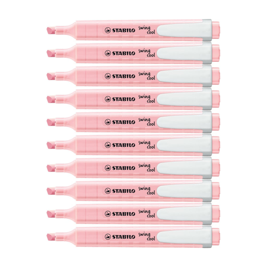 10pcs Stabilo Schwan Swing Cool Pocket Highlighter - Pastel Colour - Pink Blush
