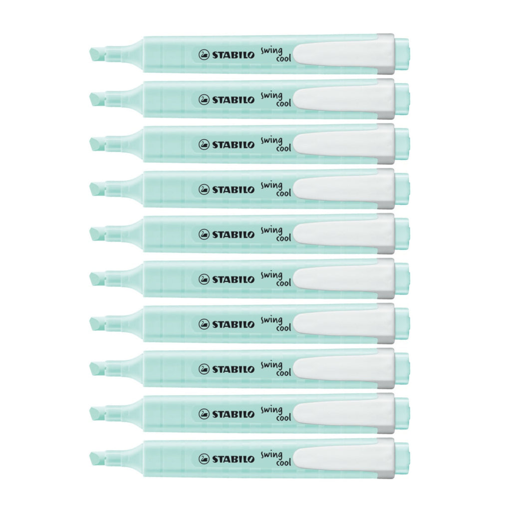 10pcs Stabilo Schwan Swing Cool Pocket Highlighter - Pastel Colour - Touch of Turquoise