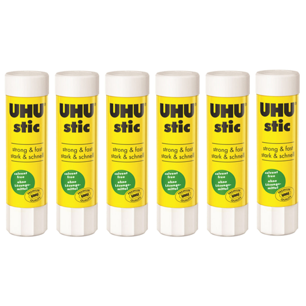 6pcs UHU Stic Glue Stick Non Toxic Adhesive 8g / 21g