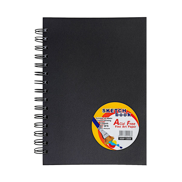 ICON Spiral Sketch Pad – A4/A3, 135gsm Cartridge Paper, Hardback Cover, White