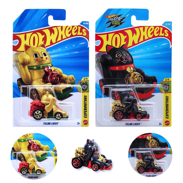 Hot Wheels Experimotors Feline Lucky | 1:64 Maneki-neko Lucky Cat