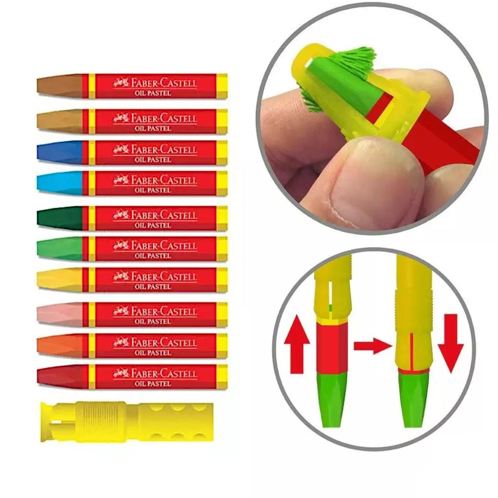 Faber Castell Oil Pastels + Clamshell Extender and Sharpener
