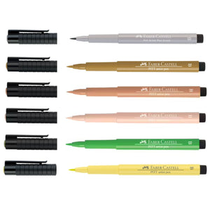 Faber Castell 6 Pitt Artist Brush Pens | Manga Kaoiro Set