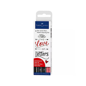 Faber Castell Pitt Artist Pen Lettering India Ink Pen | Set of 4 Pens