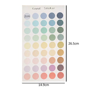 Basic Dots Colourful 2cm Round Sticker Sheets - Spring Palette