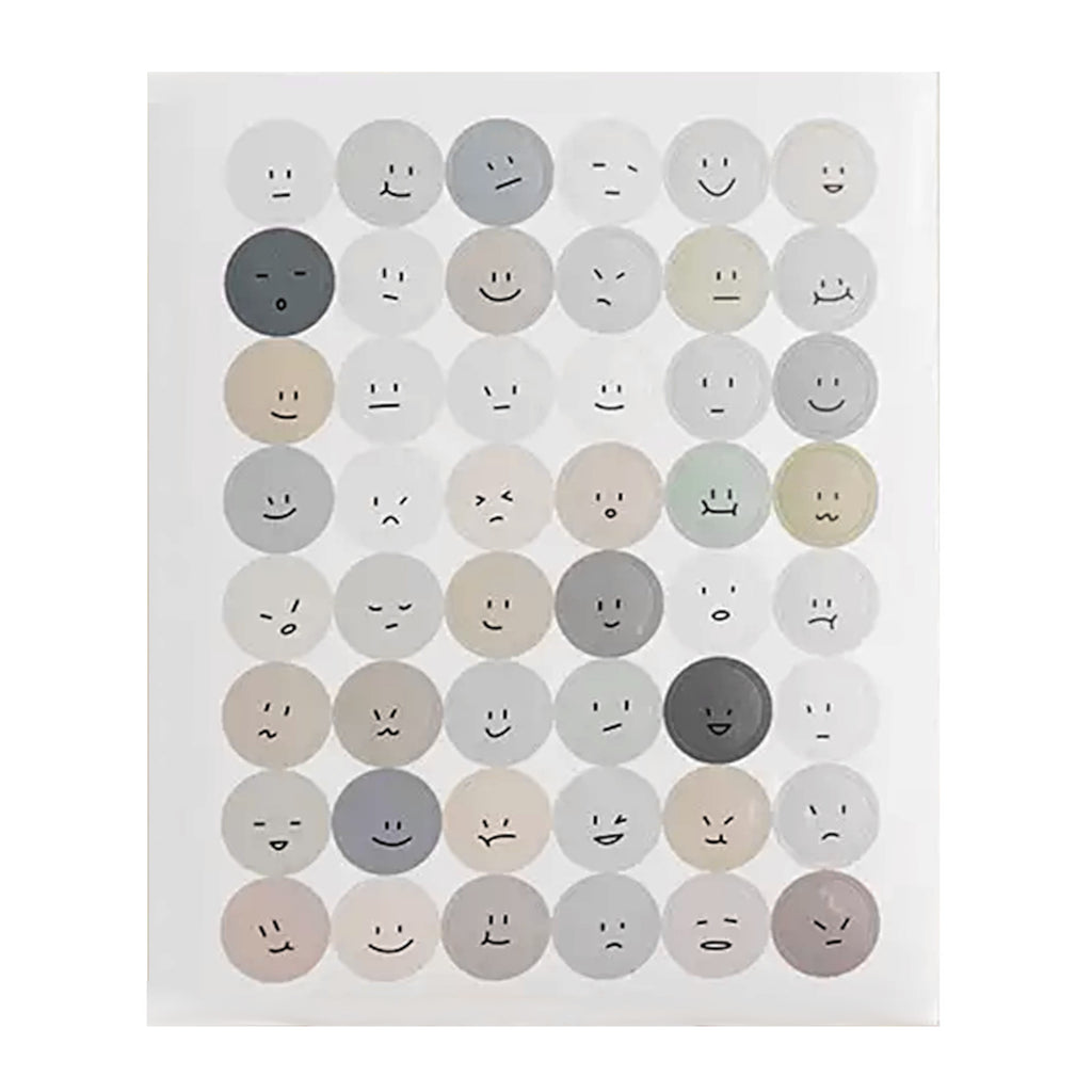 Basic Dots Colourful 1.5cm Round Sticker Sheets - Emoji - blue Grey