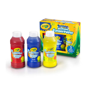 Crayola Washable Fingerpaint | 3 Bottle Primary Colours