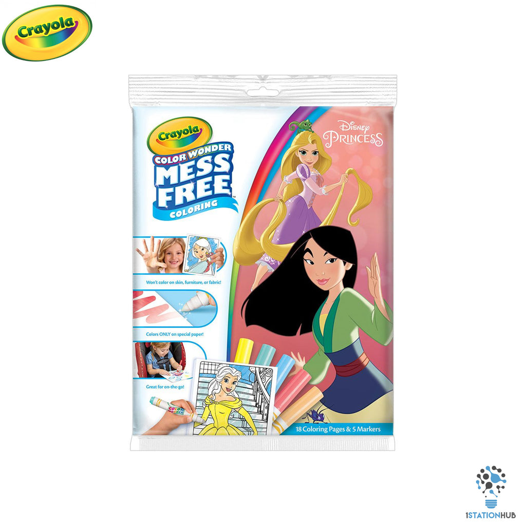 Crayola Colour Wonder | 18 pages + 5 Colour Wonder Markers | Disney Princess