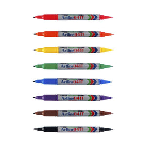 Artline EK-041T Twin Tip Permanent Marker | 8 Colours