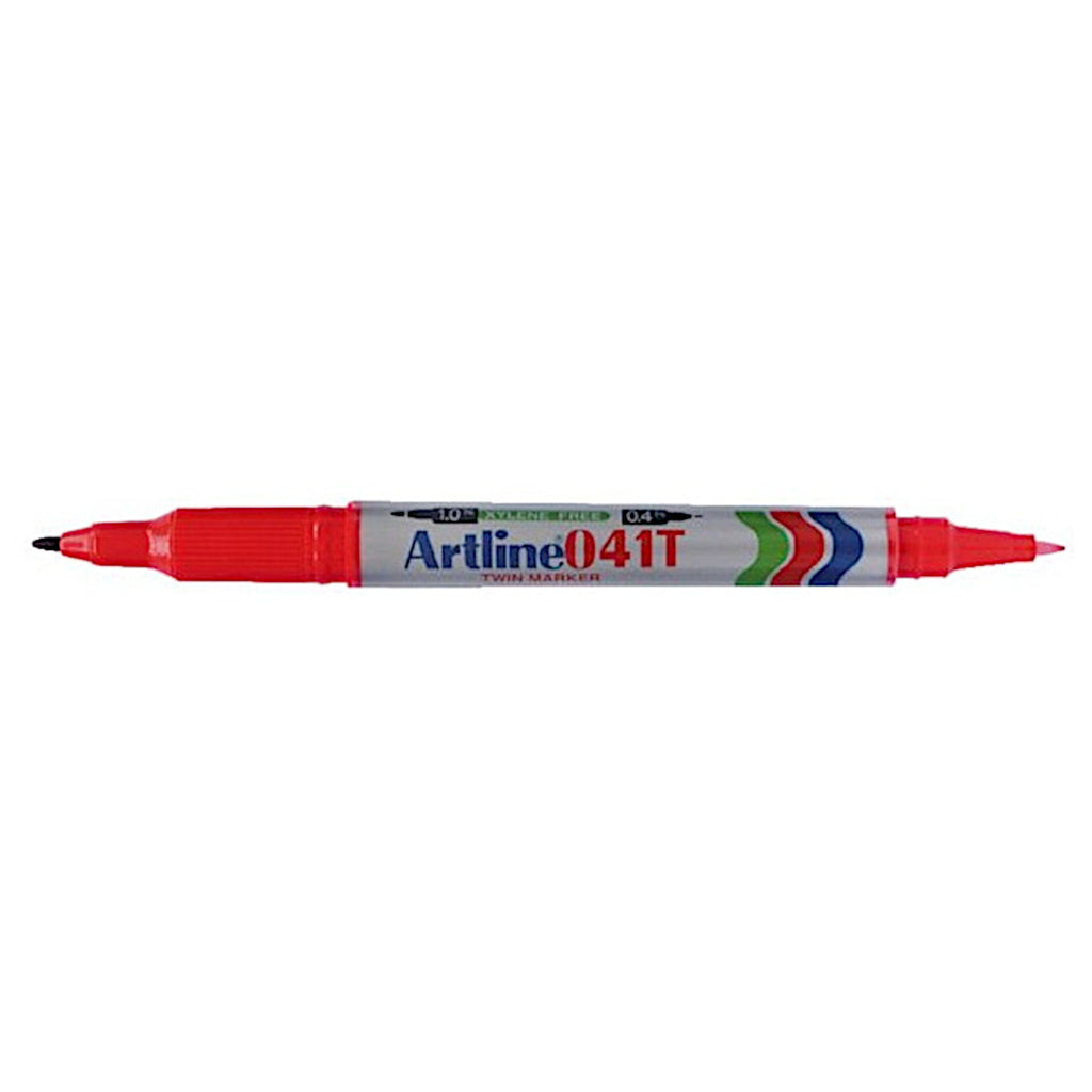 Artline EK-041T Twin Tip Permanent Marker - Red