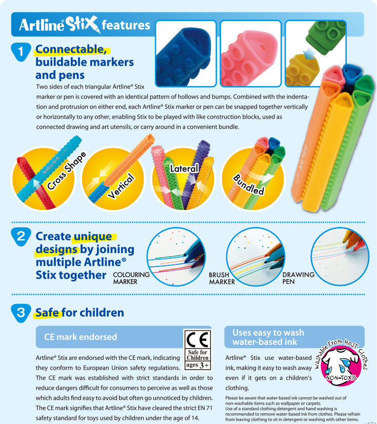 ARTLINE Stix Pens Non Toxic Colouring Marker