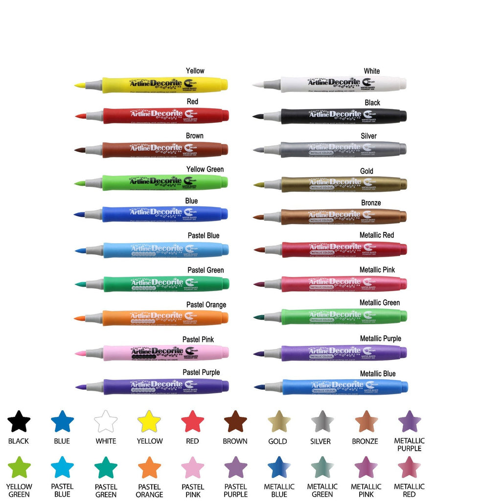 Artline Decorite Marker Brush Style - Pack of 20 Pens