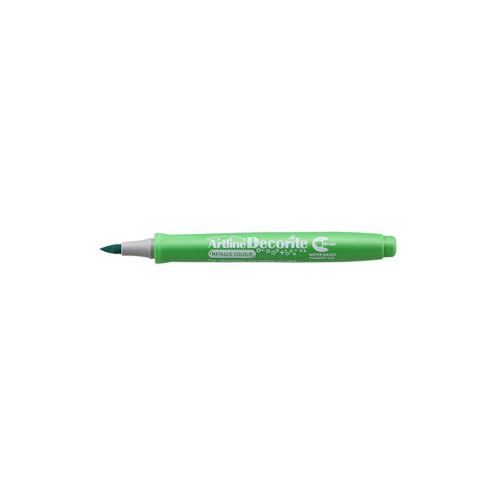 Artline Decorite Markers | Brush Style Marker Pen - Metallic Green