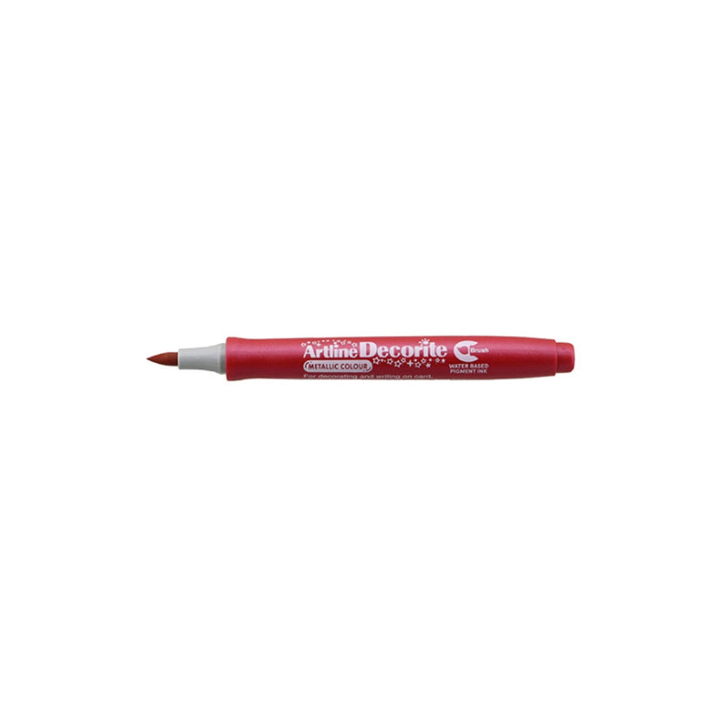 Artline Decorite Markers | Brush Style Marker Pen - Metallic Red