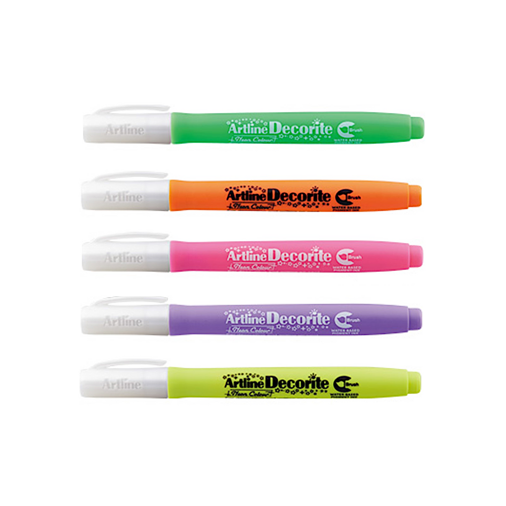 Artline Decorite Neon Markers | Brush Style