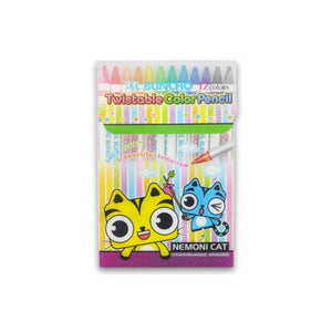 Buncho Twistable Colour Pencil - 12 Colours
