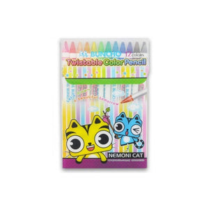 Buncho Twistable Colour Pencil - 12 Colours